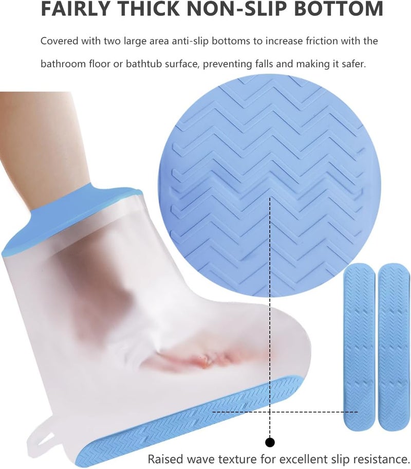 CureSquad Foot Cast Shower Cover with Non-Slip Bottom, Cast Cover for Foot, Waterproof Cover for Shower After Surgery, Soft Comfortable Ankle Cast Cover for Showering, Reusable Cast Protector - Image 2